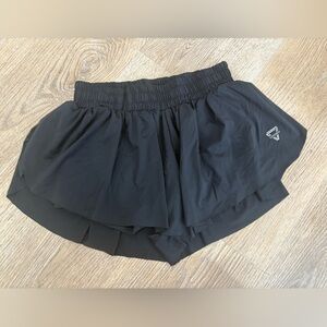 Logogonzi Black Athletic Running Shorts Built In Liner Elastic Waist Size S